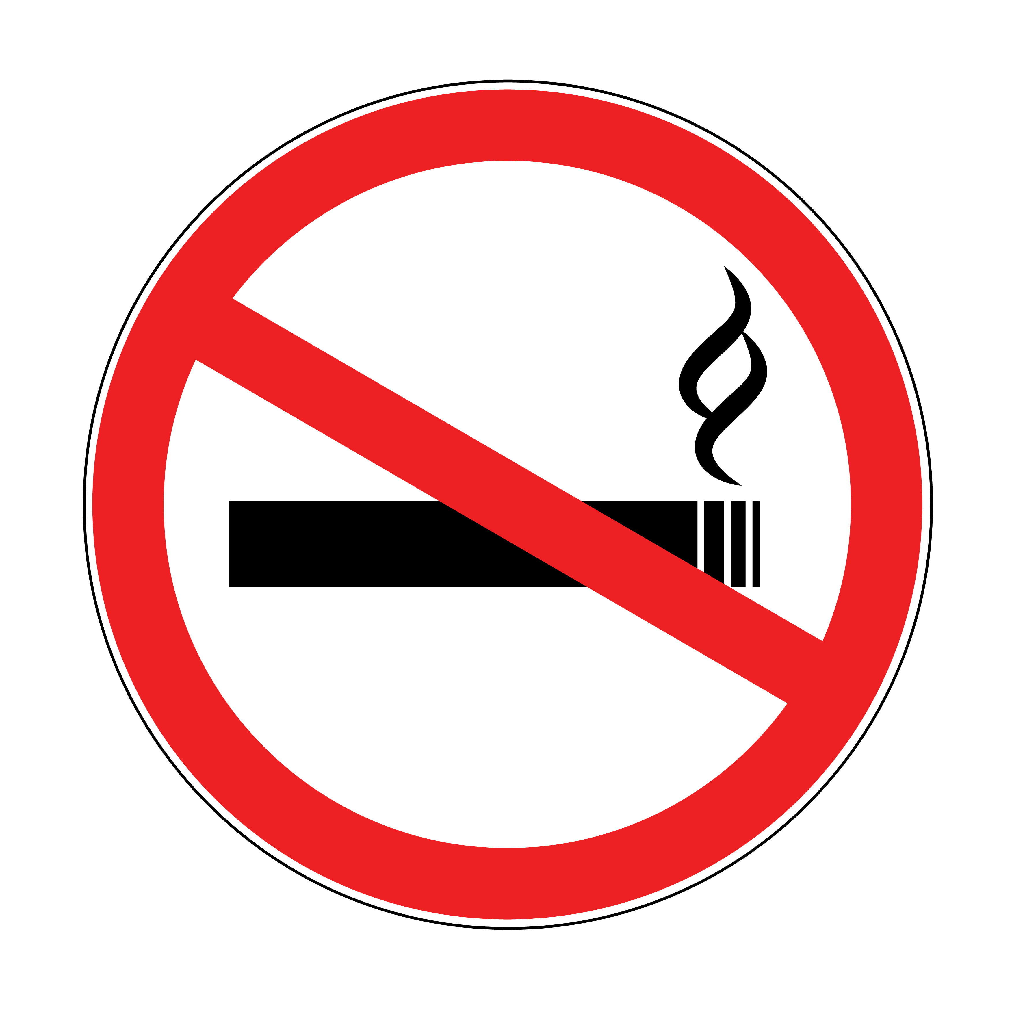 Skylt med symbol för rökförbud